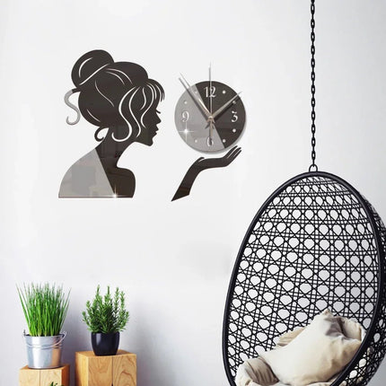 Wall Clock Creative Fairy Girl Mirror Clock - Wall Clock - joid'art - Mad Fly Essentials