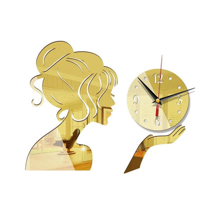Wall Clock Creative Fairy Girl Mirror Clock - Wall Clock - joid'art - Mad Fly Essentials