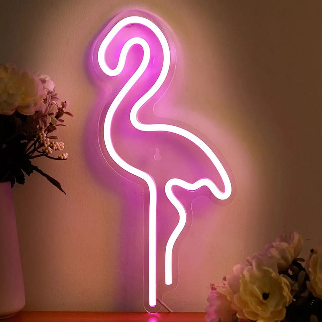 Wall Decor LED Neon Flamingo USB Bedroom Wall Signs - Wall Decor - DARHYN - Mad Fly Essentials