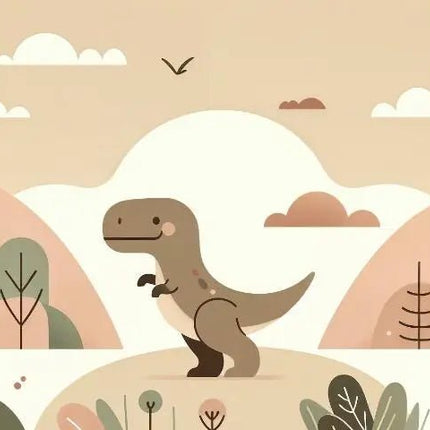 Wallpaper Cartoon 3D Primitive Jungle Dinosaur Mural Art - Wallpaper - Diantu - Mad Fly Essentials