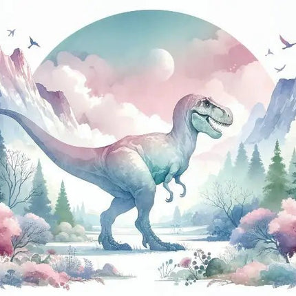 Wallpaper Cartoon 3D Primitive Jungle Dinosaur Mural Art - Wallpaper - Diantu - Mad Fly Essentials