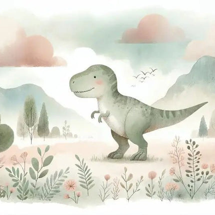 Wallpaper Cartoon 3D Primitive Jungle Dinosaur Mural Art - Wallpaper - Diantu - Mad Fly Essentials