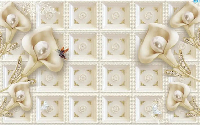 Wallpaper Custom 3D Crystal Diamond Swan Mural - Wallpaper - JD Home Decor - Mad Fly Essentials
