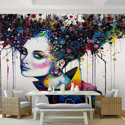 Wallpaper Custom 3D Modern Abstract Lady Mural Wallpaper - Wallpaper - jiadou - Mad Fly Essentials