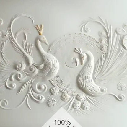 Wallpaper Custom Relief 3D Peacock Beauty Mural Wallpaper - Wallpaper - jiadou - Mad Fly Essentials