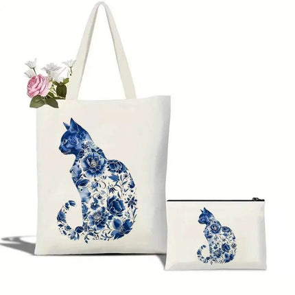 Cat Canvas Tote Bag Women Accessories - Mad Fly Essentials
