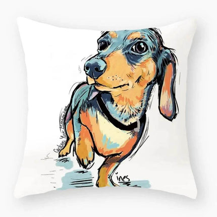 Watercolor Dog Cartoon Pillows Decor – Mad Fly Essentials