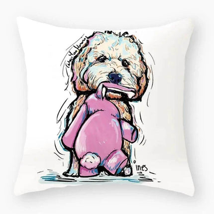 Watercolor Dog Cartoon Pillows Decor – Mad Fly Essentials