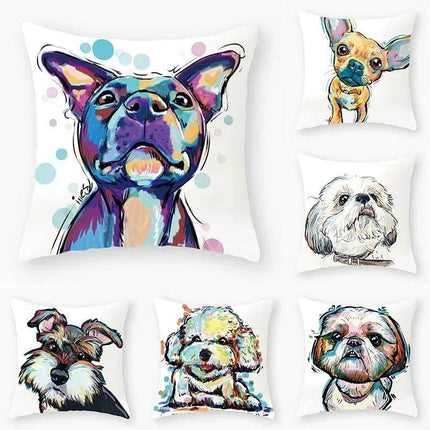 Watercolor Dog Cartoon Pillows Decor – Mad Fly Essentials