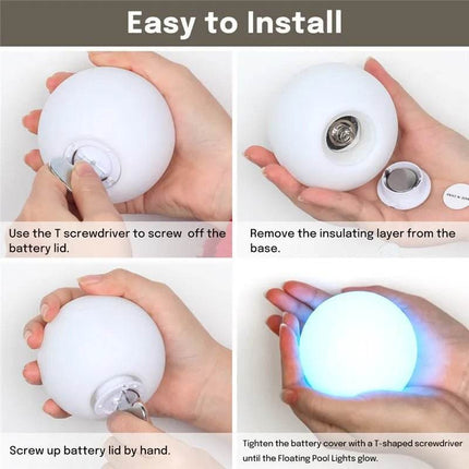 Waterproof 1/6pc Floating Pool Lawn Lamps LED Night Light - LED Night Light - Whatook - Mad Fly Essentials