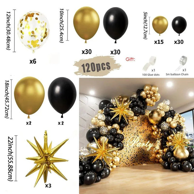 Wedding Decor Black Gold Balloon Garland Arch Kits Party Decor - Wedding Decor - Hviero - Mad Fly Essentials