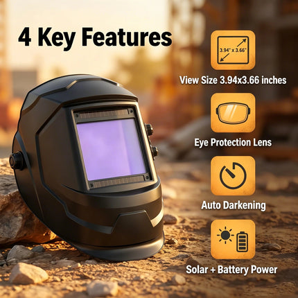 Welding Mask Black Light sensitive probes Solar Powered Helmet - Welding Mask - JALU - Mad Fly Essentials