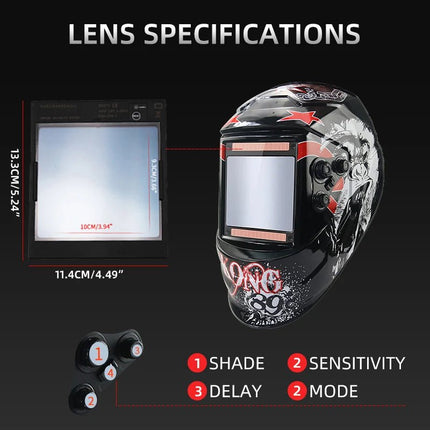 Welding Mask Eara 4.4rc DINS13 Solar Auto Dim Mask - Welding Mask - GUUELD - Mad Fly Essentials