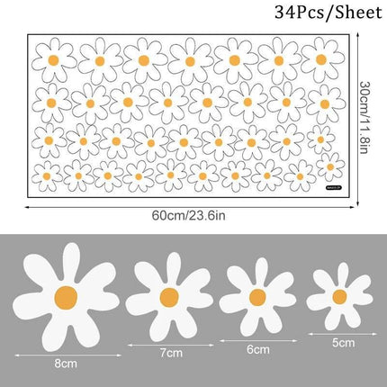 White Daisy Floral 3D Wall Sticker - 3D Wall Sticker - ZOOYOO - Mad Fly Essentials