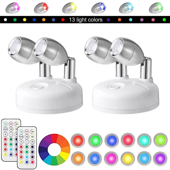 Wireless RGB 2pk Rotatable Spotlights LED Landscape Light - LED Landscape Light - JGT - Mad Fly Essentials
