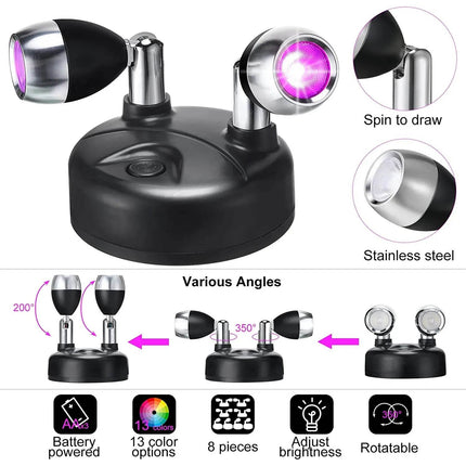 Wireless RGB 2pk Rotatable Spotlights LED Landscape Light - LED Landscape Light - JGT - Mad Fly Essentials