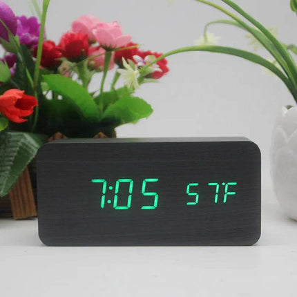 Wireless Wooden Digital LED Alarm Clock - Alarm Clock - Niditon - Mad Fly Essentials