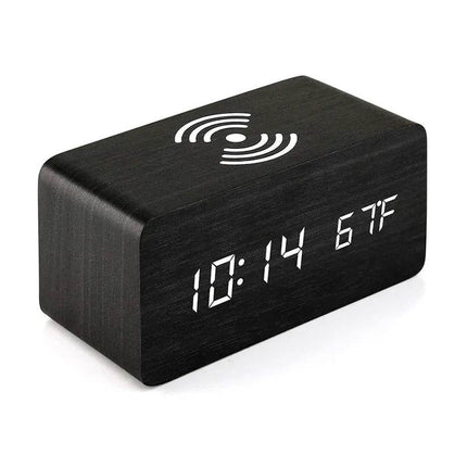 Wireless Wooden Digital LED Alarm Clock - Alarm Clock - Niditon - Mad Fly Essentials