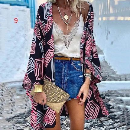 Woman Retro Bohemian Swimsuit Cardigan Outerwear - Mad Fly Essentials