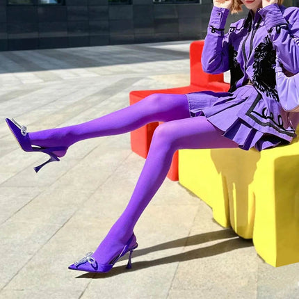 Women 120D Elegant Black Pink Breathable Pantyhose Hosiery - Hosiery - Cosplay Costumes - Mad Fly Essentials