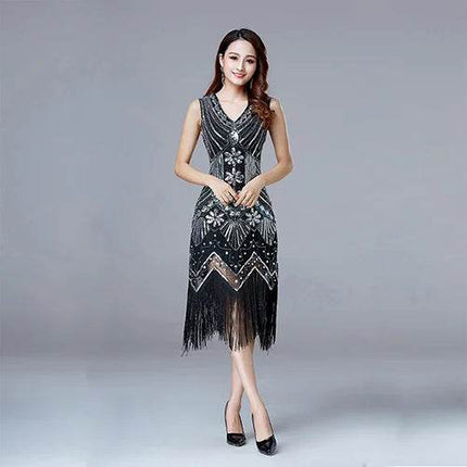 Women 1920s Great Gatsby Sequin Party Dress - Mad Fly Essentials