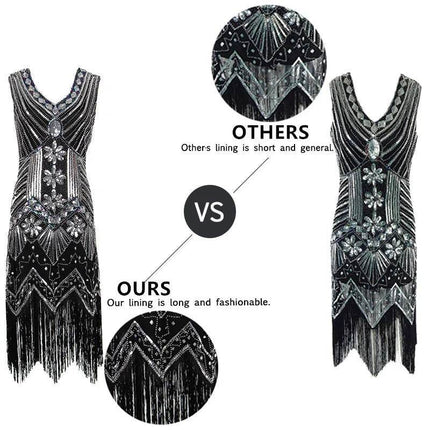 Women 1920s Great Gatsby Sequin Party Dress - Party Dress - Vila&Yomi - Mad Fly Essentials