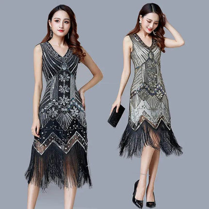 Women 1920s Great Gatsby Sequin Party Dress - Mad Fly Essentials