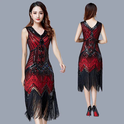 Women 1920s Great Gatsby Sequin Party Dress - Party Dress - Vila&Yomi - Mad Fly Essentials
