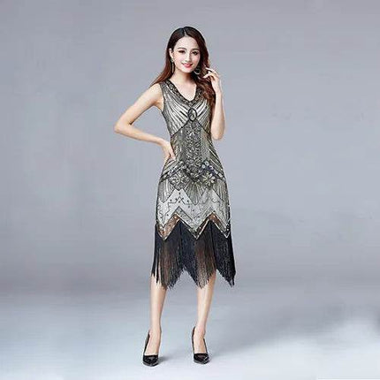 Women 1920s Great Gatsby Sequin Party Dress - Party Dress - Vila&Yomi - Mad Fly Essentials