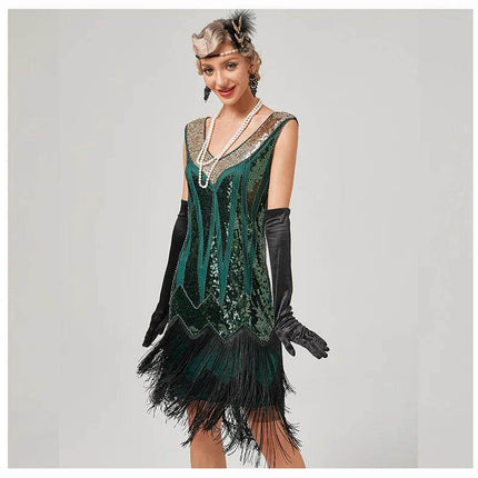 Women 1920s Sequin Great Gatsby Costume Dress - Costume Dress - Costumes Plus - Mad Fly Essentials