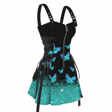 Women 2025 Purple Swirl Butterfly Mini Dress - Mini Dress - Boho Girl - Mad Fly Essentials