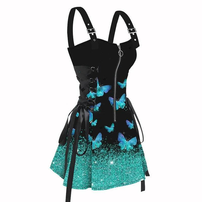 Women 2025 Purple Swirl Butterfly Mini Dress - Mini Dress - Boho Girl - Mad Fly Essentials