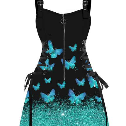 Women 2025 Purple Swirl Butterfly Mini Dress - Mini Dress - Boho Girl - Mad Fly Essentials