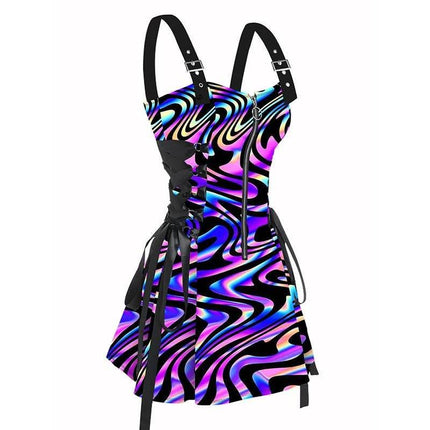 Women 2025 Purple Swirl Butterfly Mini Dress - Mini Dress - Boho Girl - Mad Fly Essentials