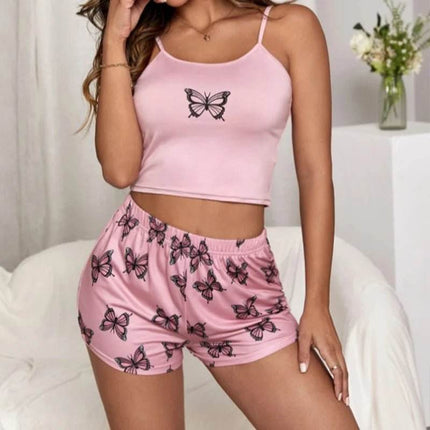 Women 2pc Butterfly Pajama Sleepwear Set - Sleepwear Set - Animal Unicorn - Mad Fly Essentials