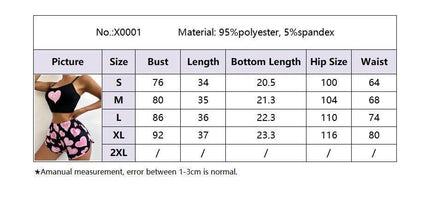 Women 2pc Hearts Summer Sleepwear Pajama Set - Pajama Set - Animal Unicorn - Mad Fly Essentials