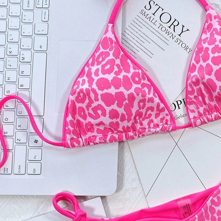 Women 2pc Lace Leopard Micro Bikini Set - Mad Fly Essentials