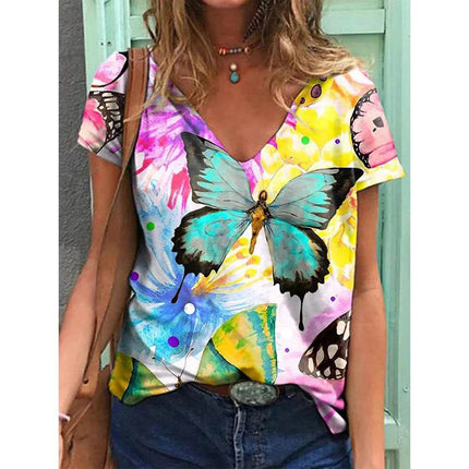 Women 3D Butterfly Summer Graphic Shirt - Mad Fly Essentials