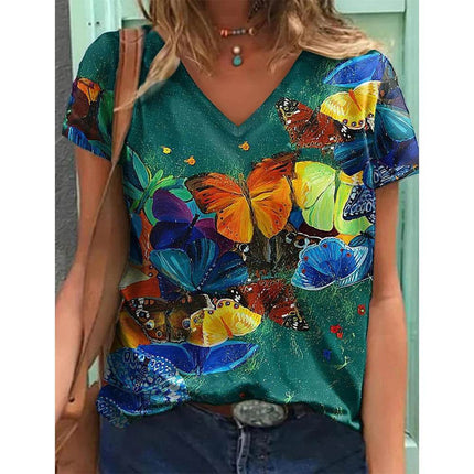 Women 3D Butterfly Summer Graphic Shirt - Shirt - Boho Girl - Mad Fly Essentials