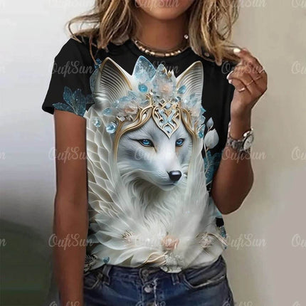 Women 3D Fashion Animal Wolf Summer Shirt - Shirt - oufisun - Mad Fly Essentials