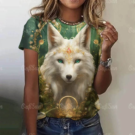 Women 3D Fashion Animal Wolf Summer Shirt - Shirt - oufisun - Mad Fly Essentials
