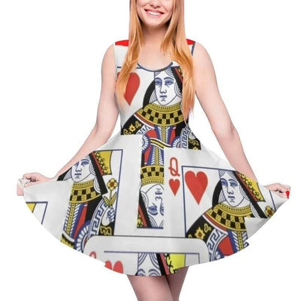 Women 3D Fashion Poker Card Skater Mini Dress - Mini Dress - syntecso - Mad Fly Essentials