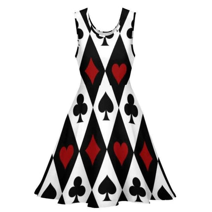 Women 3D Fashion Poker Card Skater Mini Dress - Mini Dress - syntecso - Mad Fly Essentials