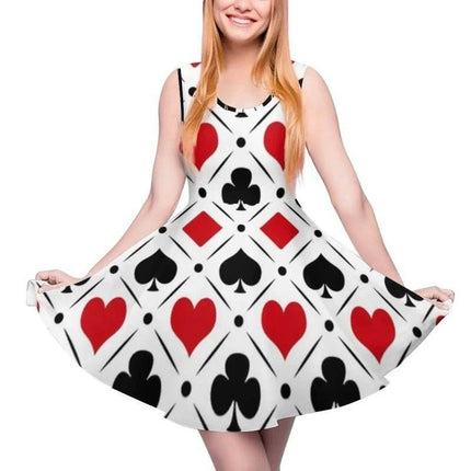 Women 3D Fashion Poker Card Skater Mini Dress - Mini Dress - syntecso - Mad Fly Essentials