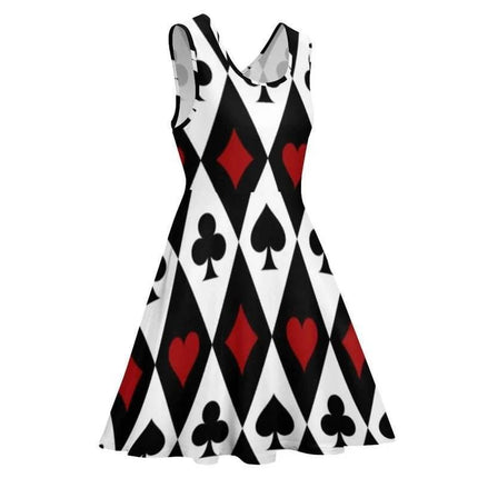 Women 3D Fashion Poker Card Skater Mini Dress - Mini Dress - syntecso - Mad Fly Essentials