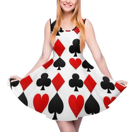 Women 3D Fashion Poker Card Skater Mini Dress - Mini Dress - syntecso - Mad Fly Essentials