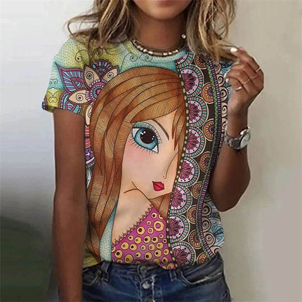 Women 3D Floral Medieval Short Summer Shirt - Shirt - RUNMEIFA - Mad Fly Essentials