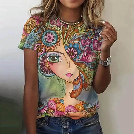 Women 3D Floral Medieval Short Summer Shirt - Shirt - RUNMEIFA - Mad Fly Essentials