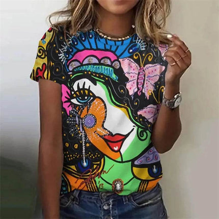Women 3D Floral Medieval Short Summer Shirt - Shirt - RUNMEIFA - Mad Fly Essentials