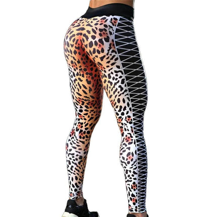 Women 3D Leopard Striped Fitness Leggings - Fitness Leggings - FCCEXIO - Mad Fly Essentials